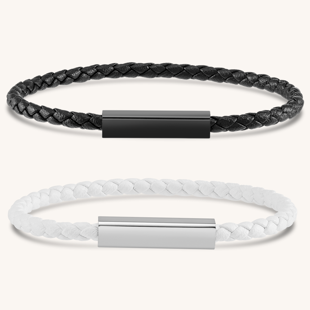 Magnetic Leather Bond Bracelets Set