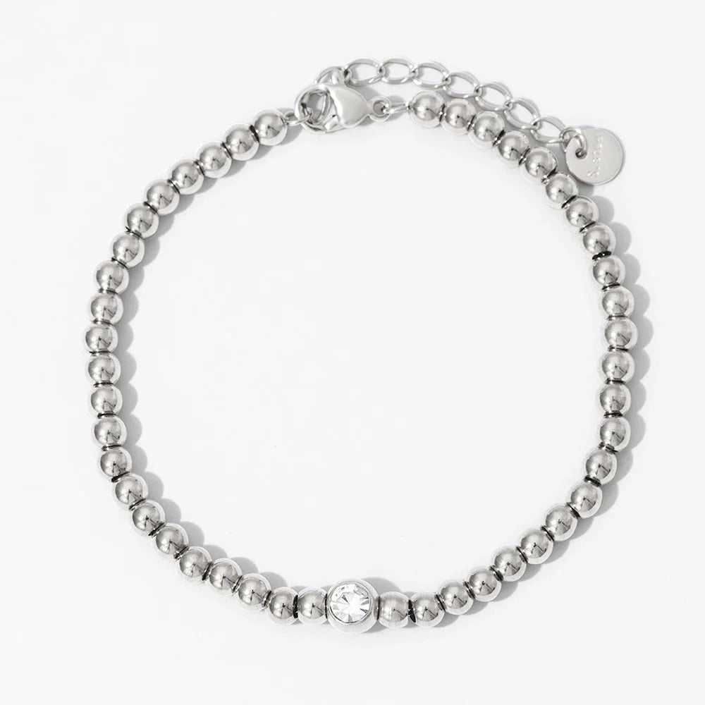 18k Beaded Diamond Center Necklace and Bracelets