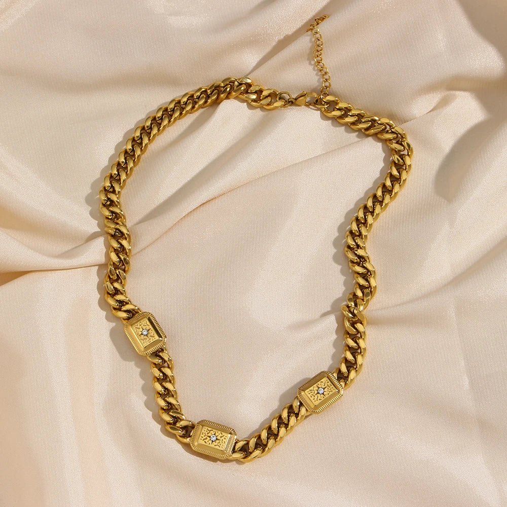 18k Cuban North Star Tarot Necklace and Earring