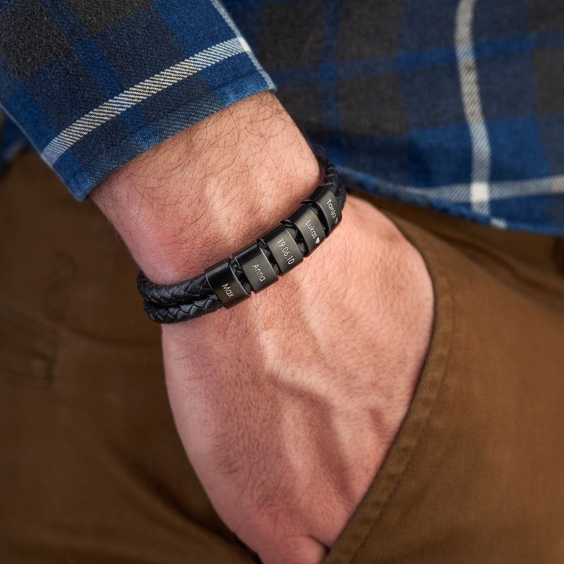 Minimal Personalized Name(s) Leather Bracelet