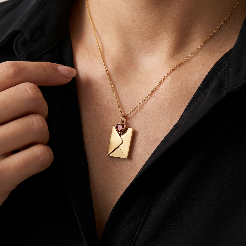 Personalized Image Envelope Necklace