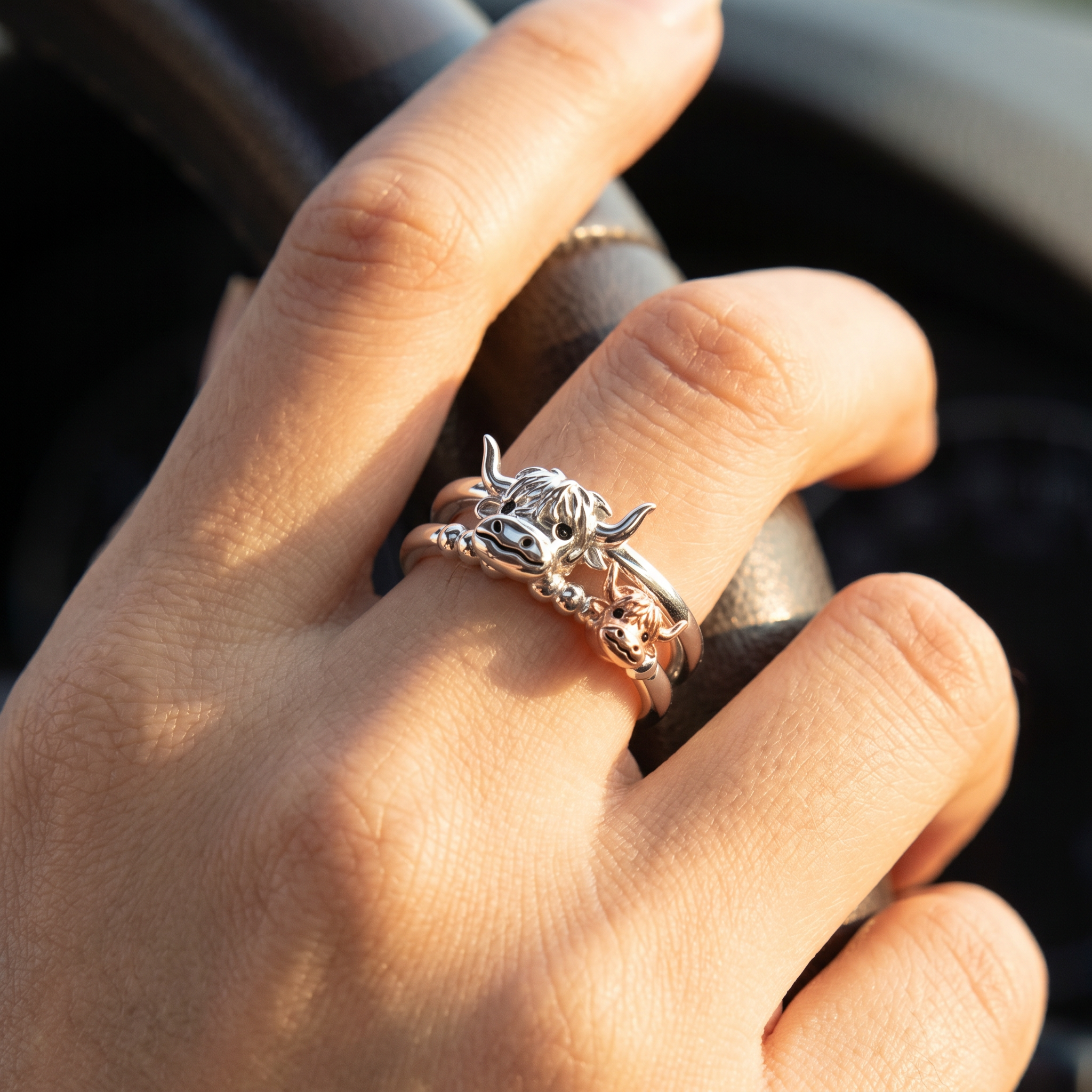 Whimsy Highland Cow Inspired Ring