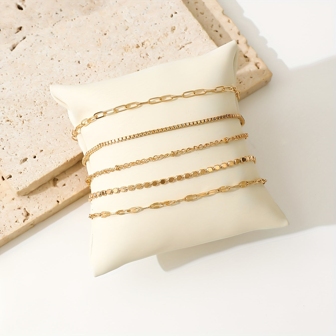 5pc Dainty Bracelets Stack