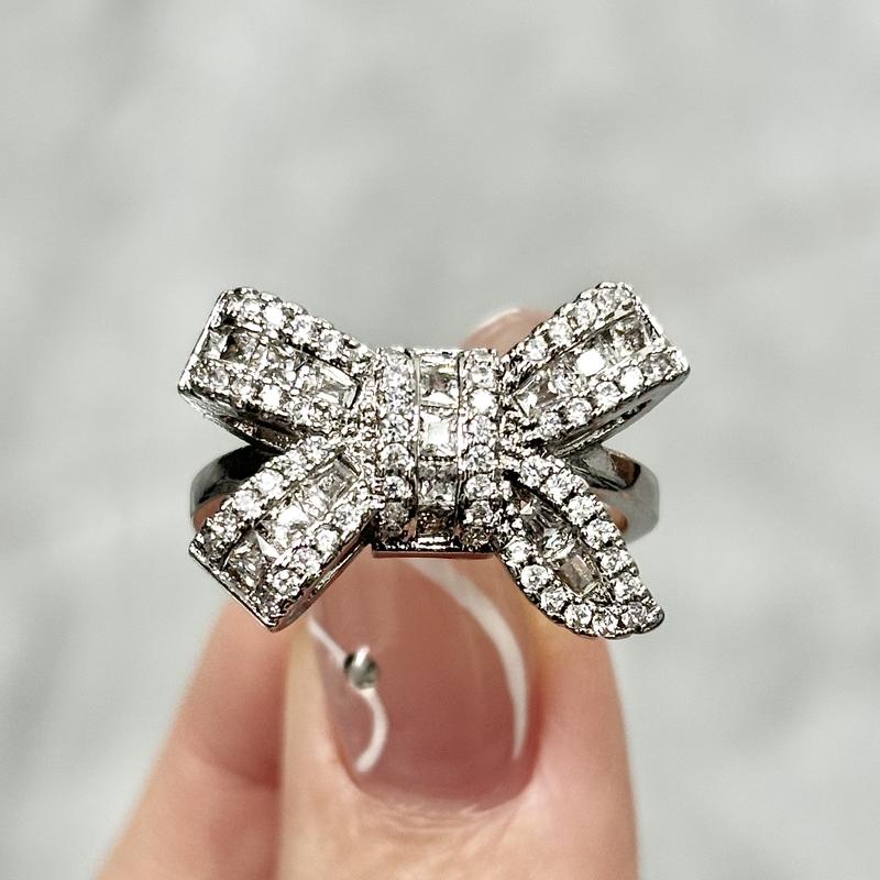 CZ Accented Feminine Bow Ring