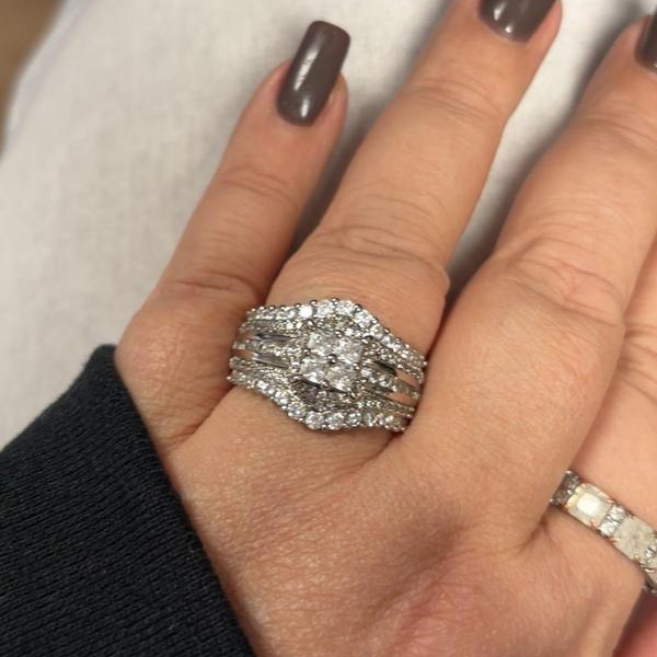 5-in-1 Diamond Accented Ring Stack