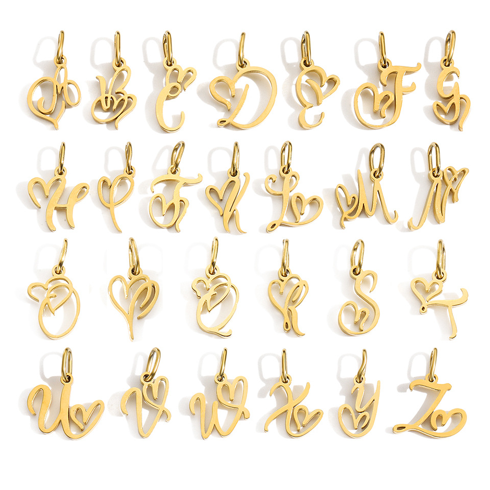 Dainty Heart Letter Initial Necklace