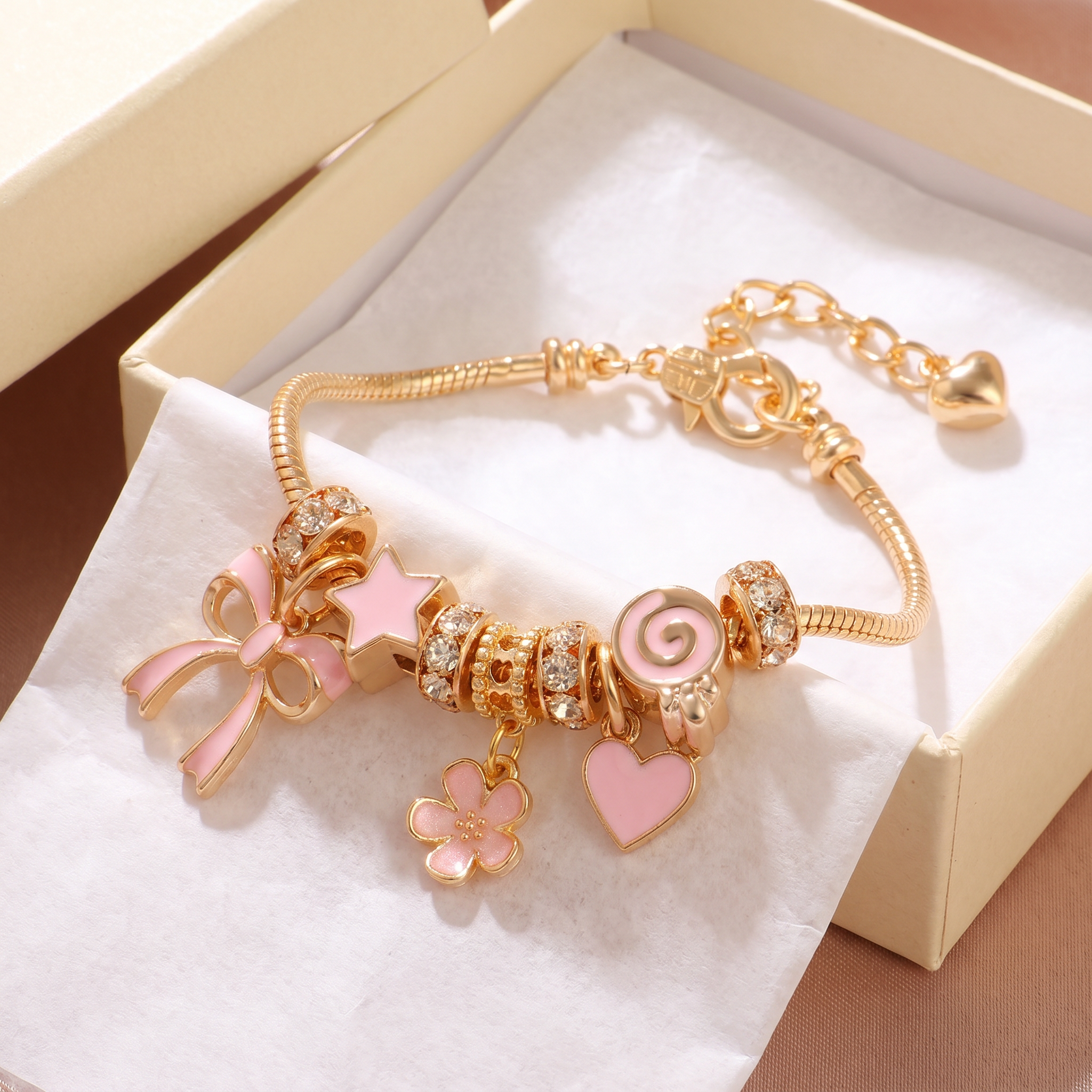 Playful Pink Charm Bracelets