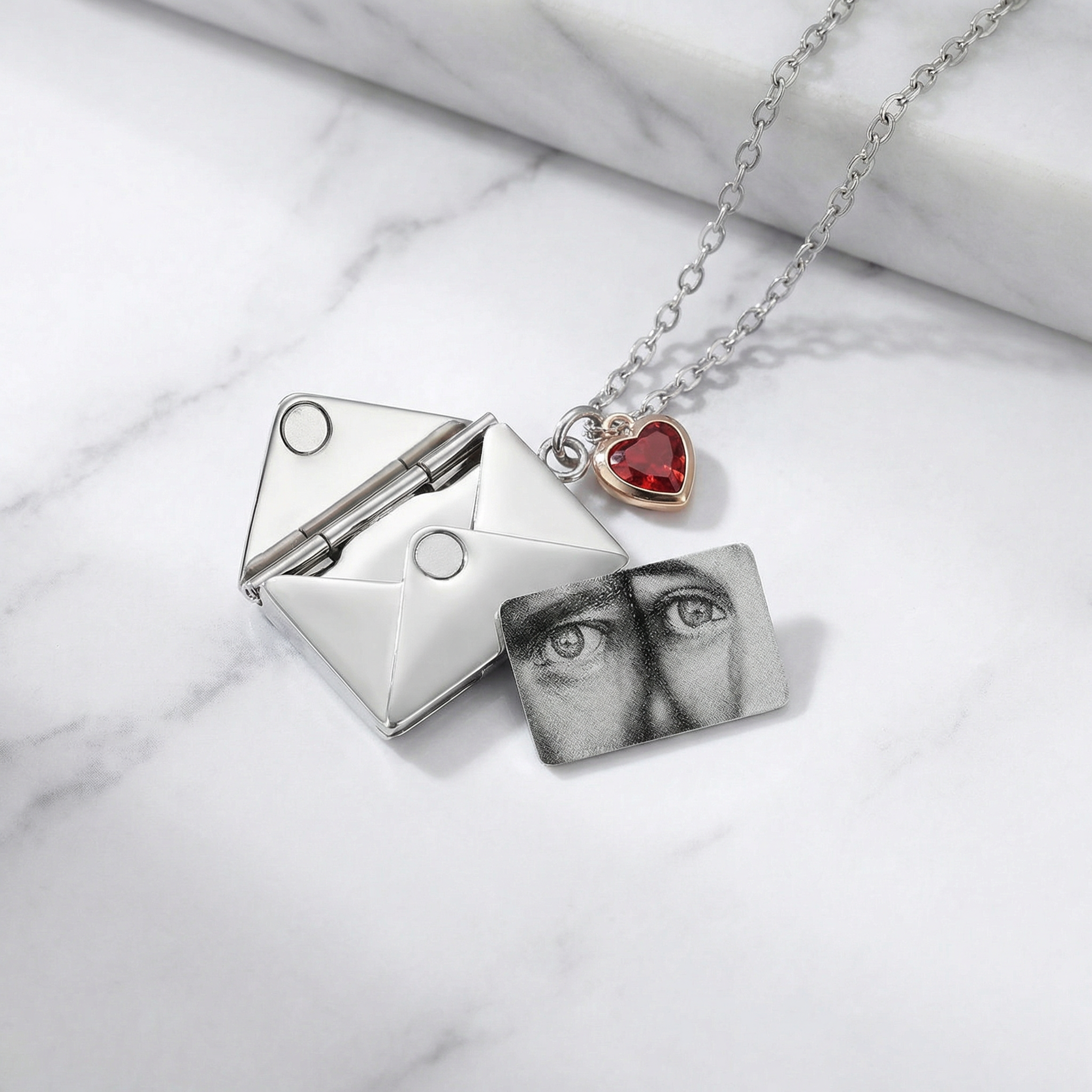 Personalized Image Envelope Necklace