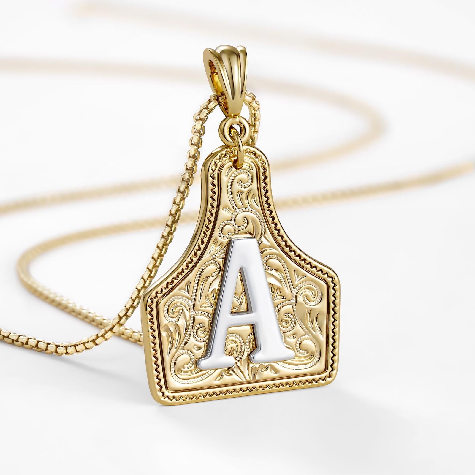 14k Elegant Cowgirl Initial Necklace