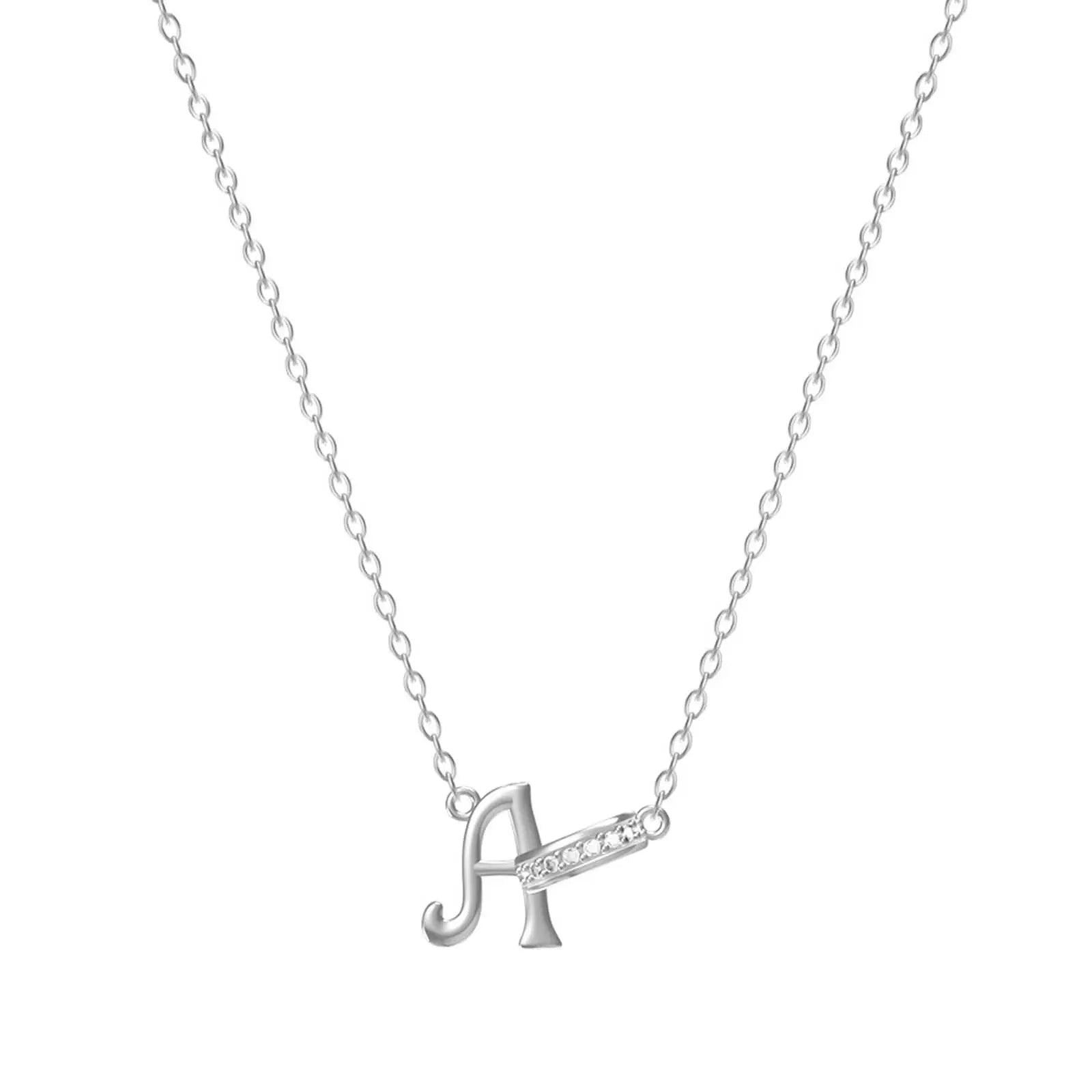 Dainty Forever Connected Initial Halo Necklace