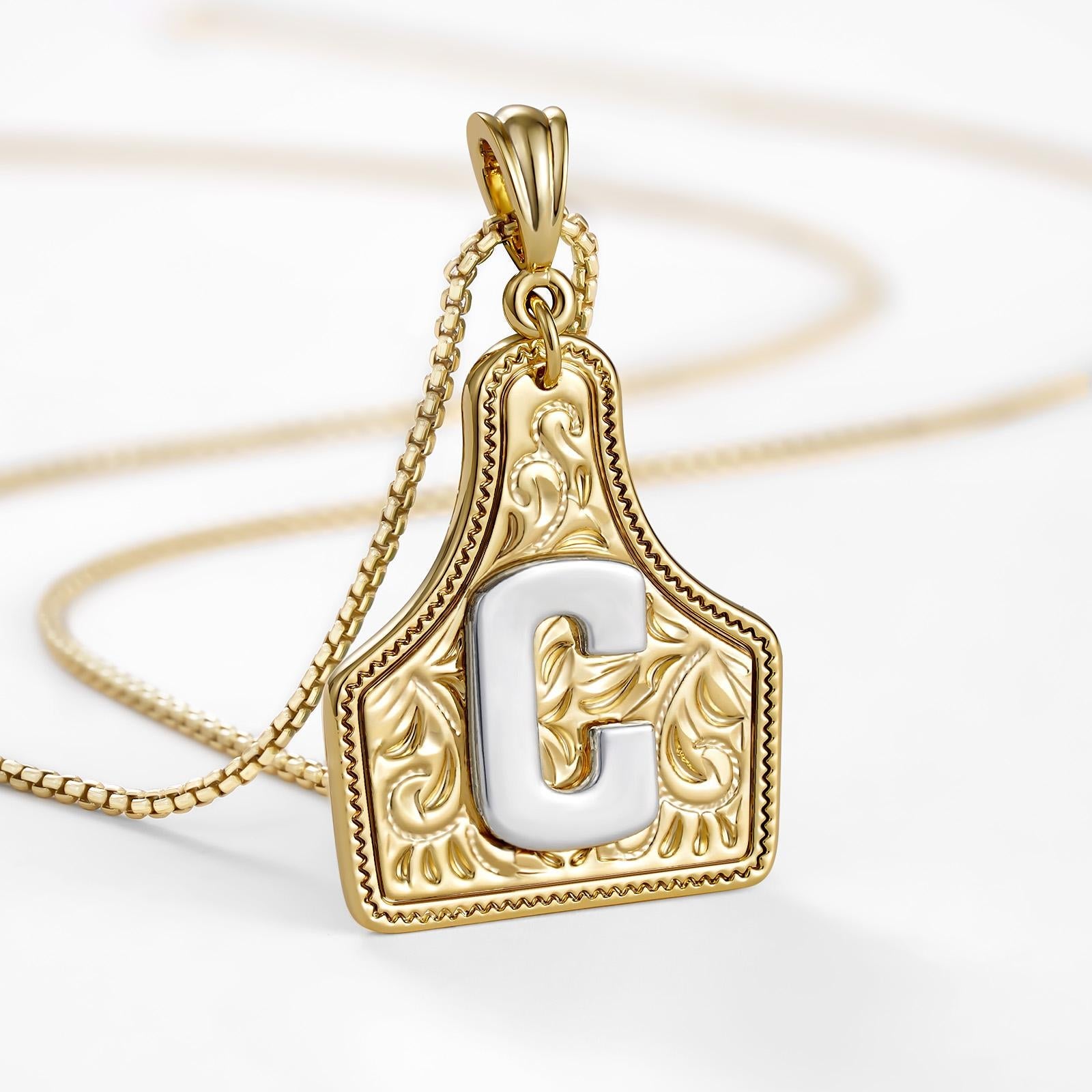 14k Elegant Cowgirl Initial Necklace