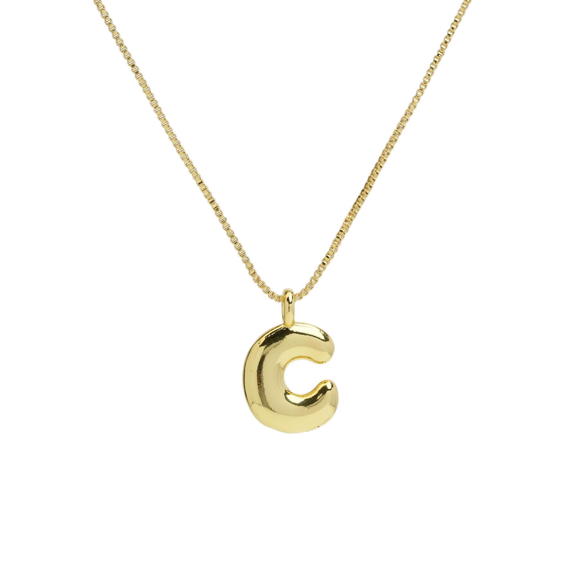 Chunky Feminine Letter Initial Necklace