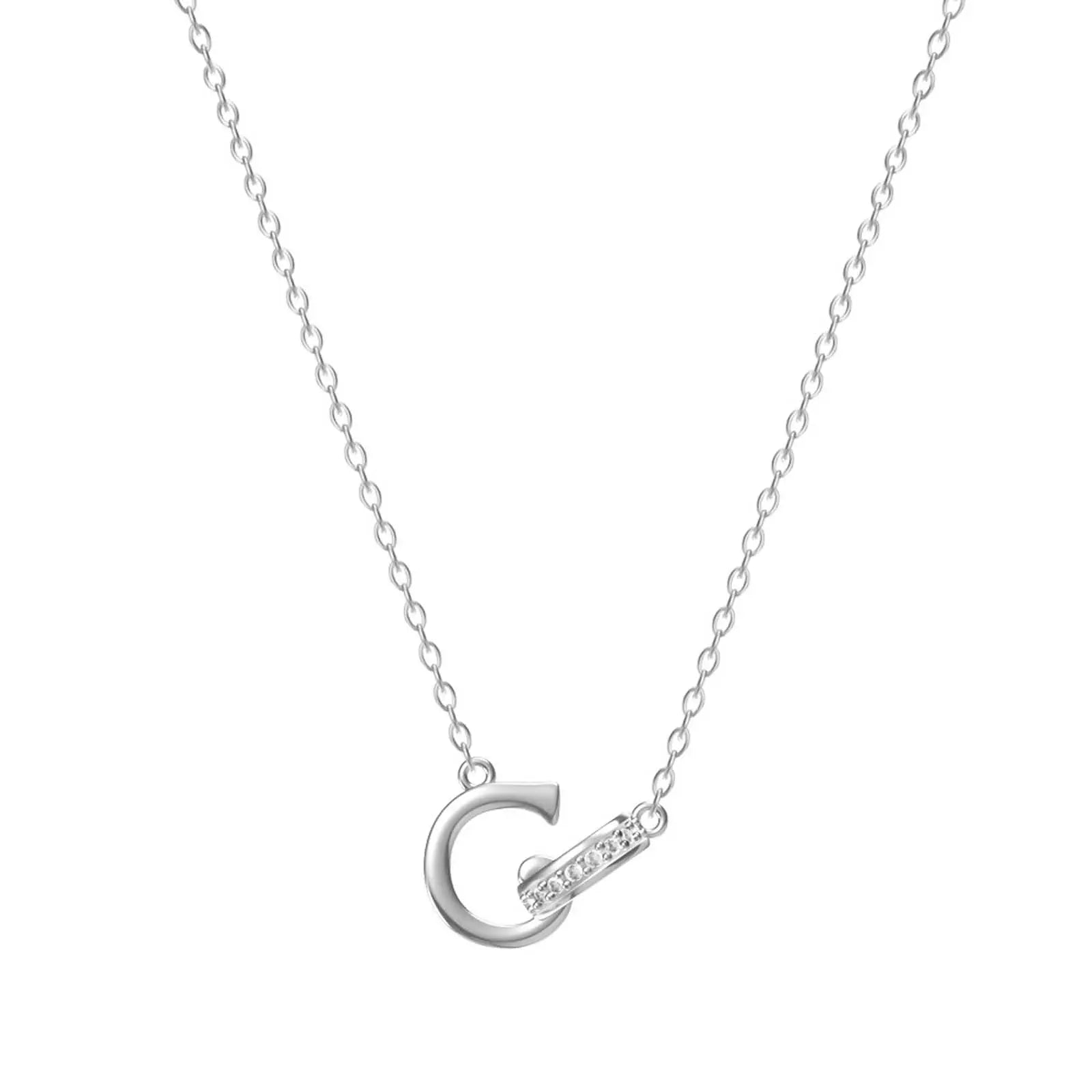 Dainty Forever Connected Initial Halo Necklace