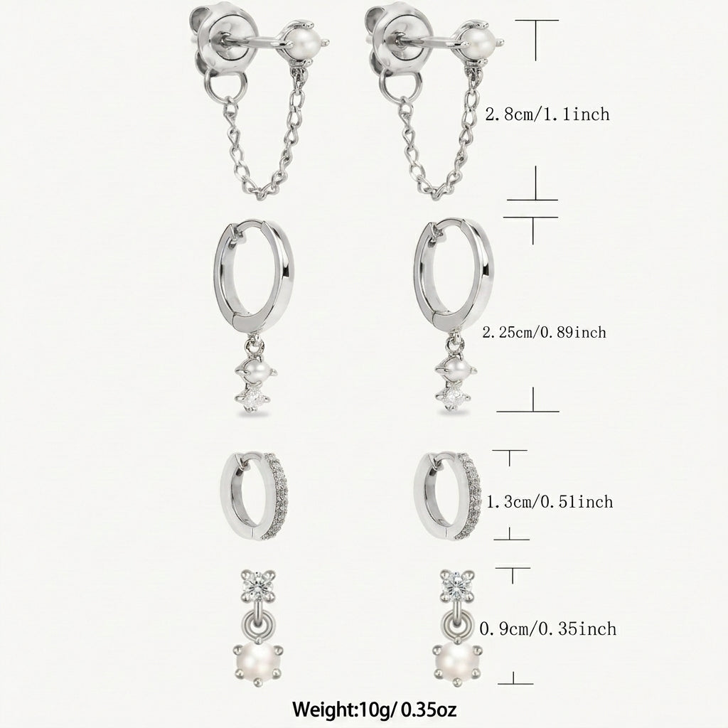 Elegant Rhinestone Earrings Stack