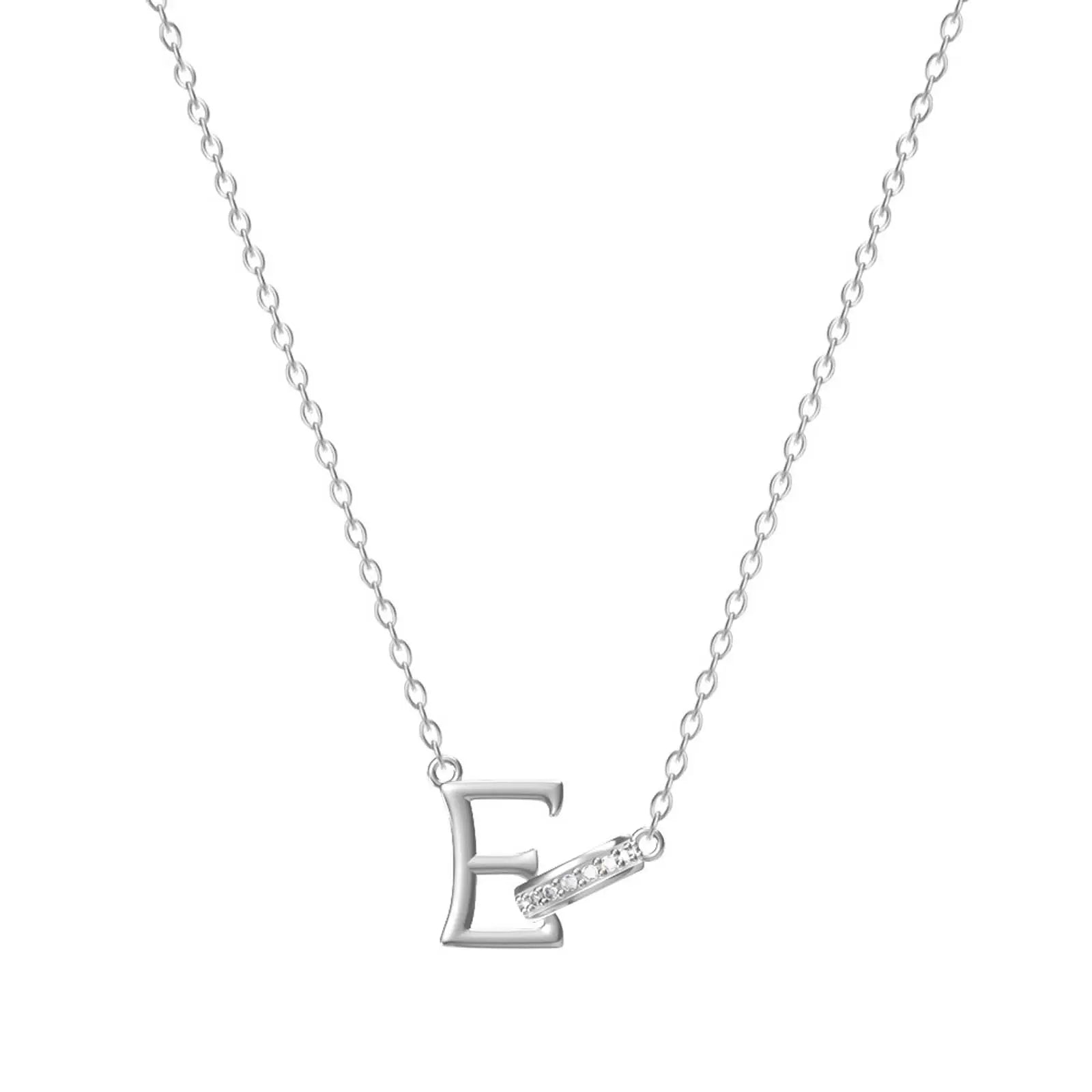 Dainty Forever Connected Initial Halo Necklace
