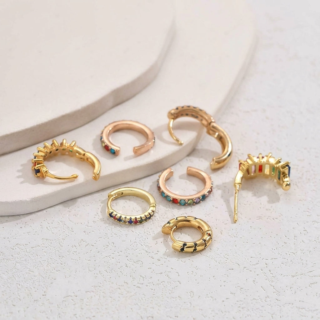 7 Sets Elegant Colorful Earrings