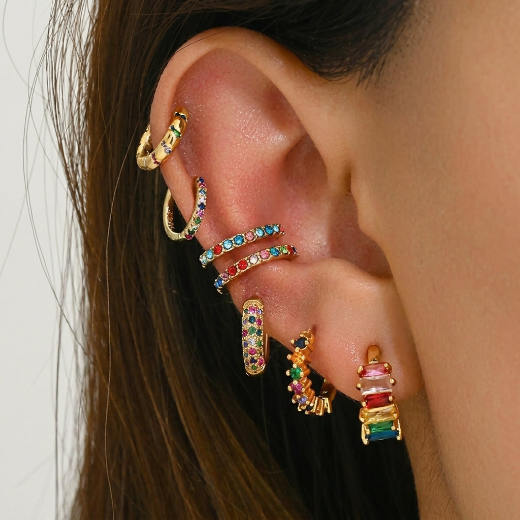7 Sets Elegant Colorful Earrings