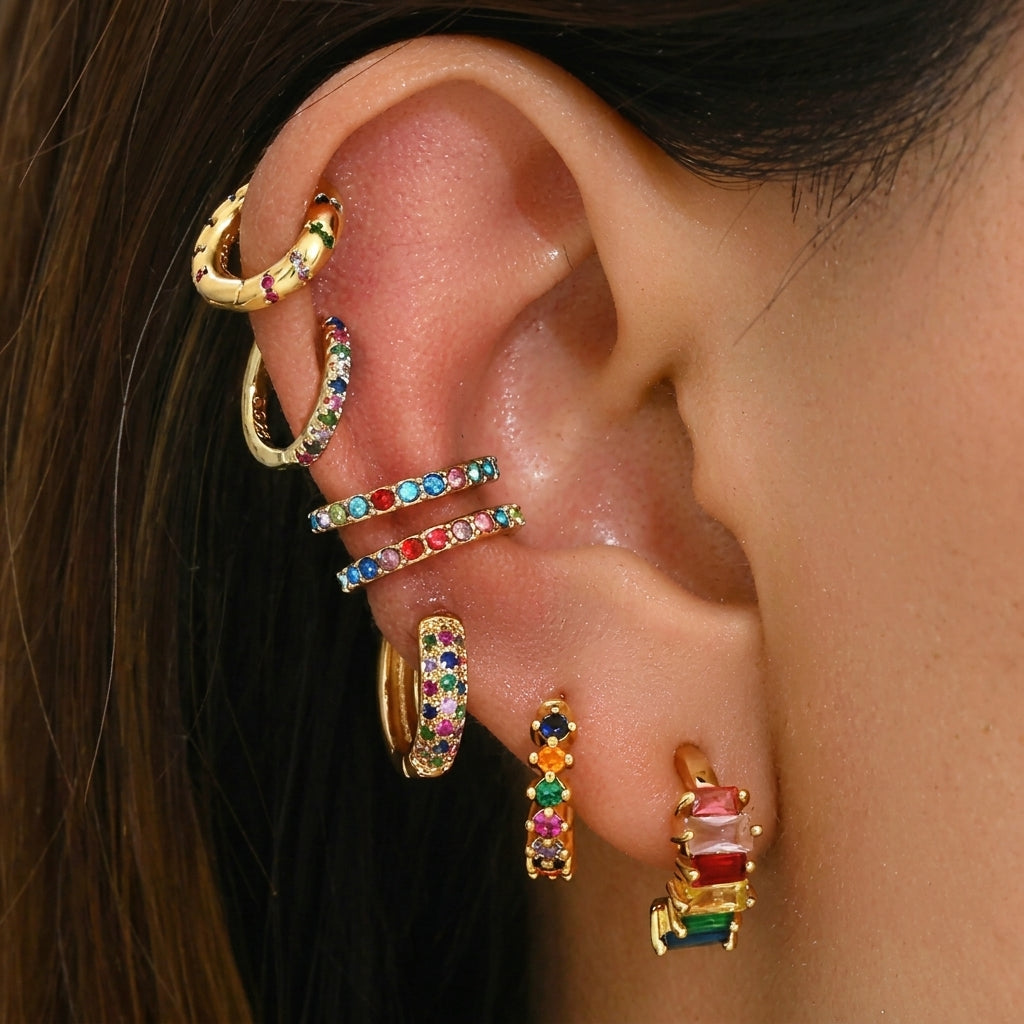 7 Sets Elegant Colorful Earrings