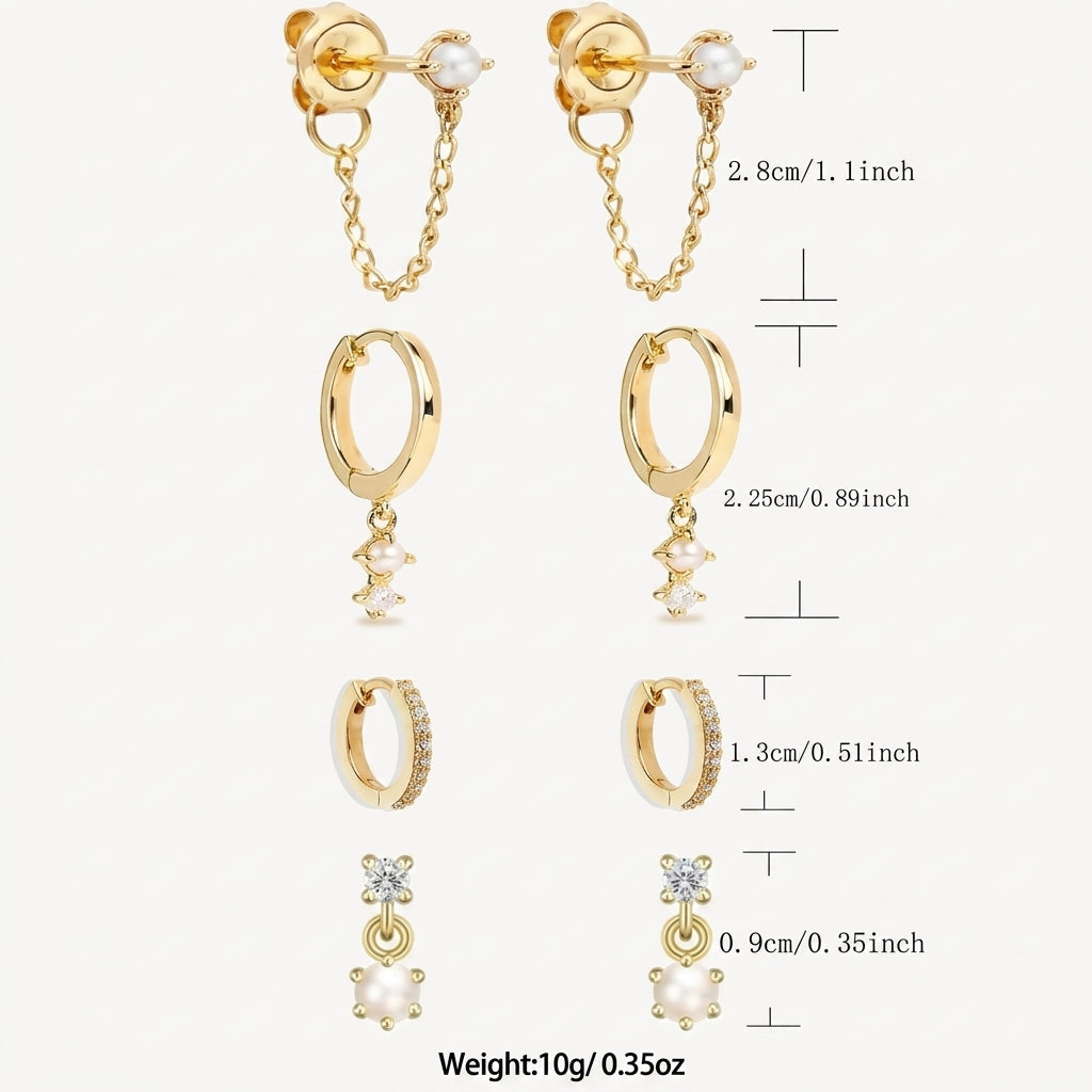 Elegant Rhinestone Earrings Stack