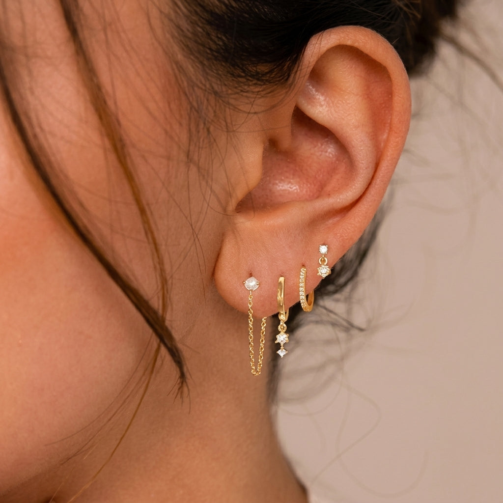 Elegant Rhinestone Earrings Stack