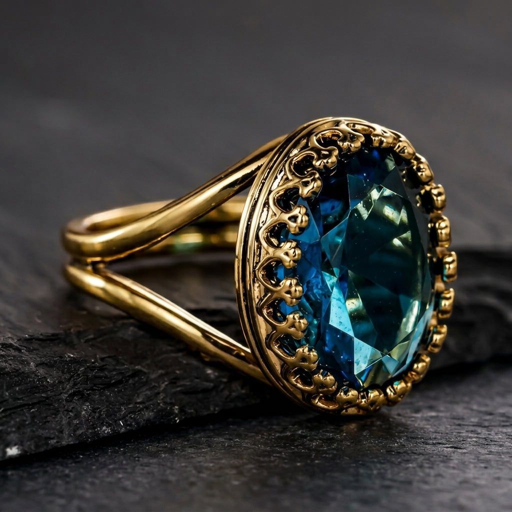 Deep Ocean Inspired Cocktail Ring