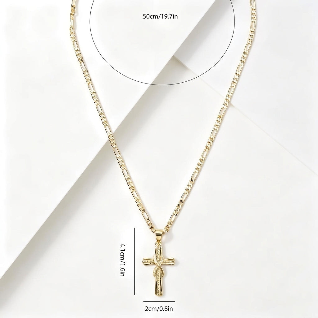 14k Diamond Accented Infinity Cross Necklace