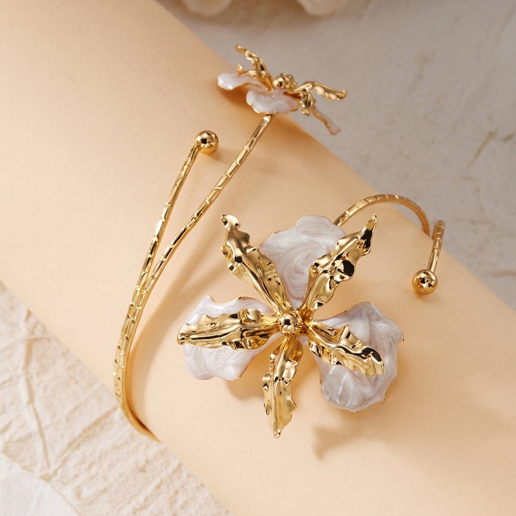 Tropical Open Floral Arm Bracelet