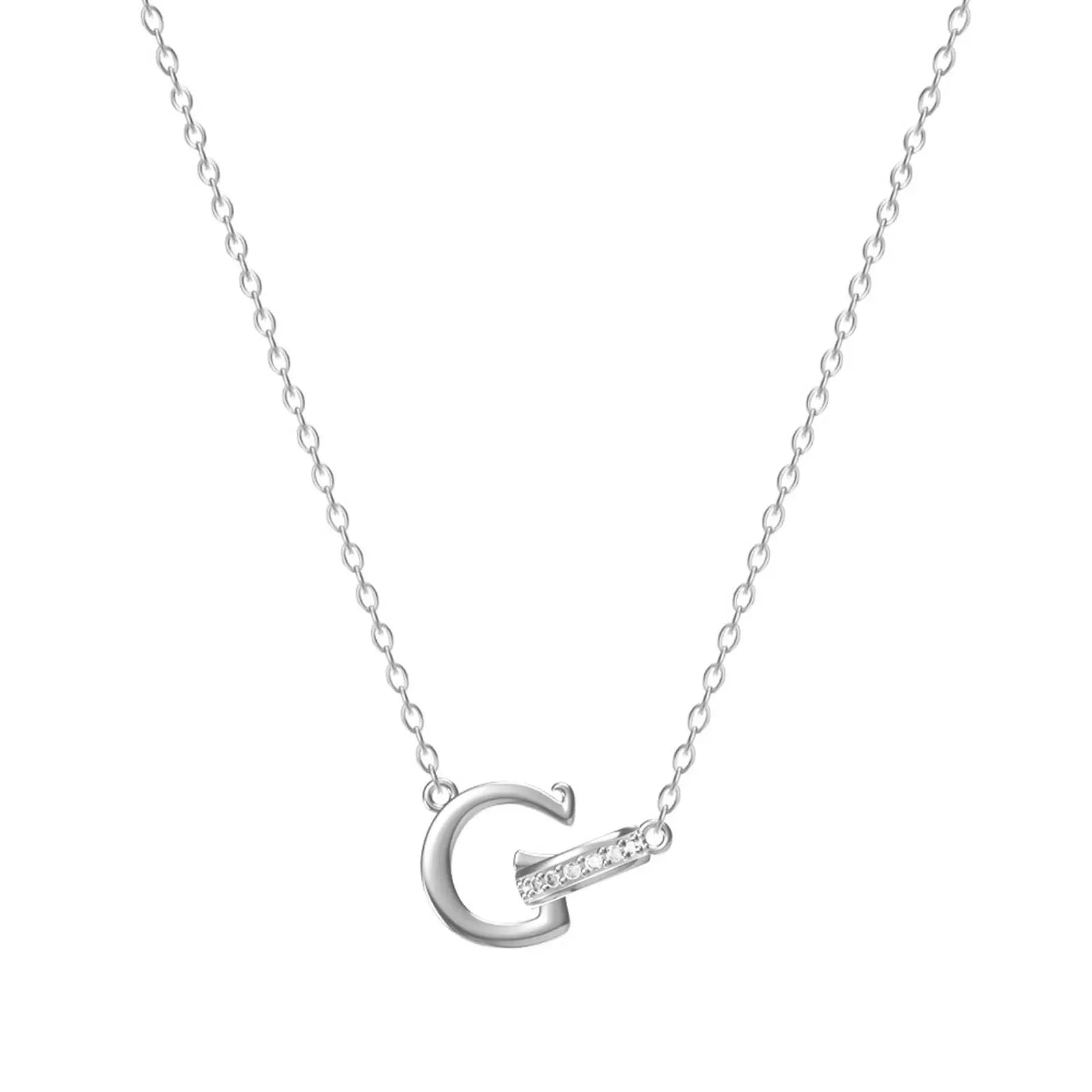 Dainty Forever Connected Initial Halo Necklace