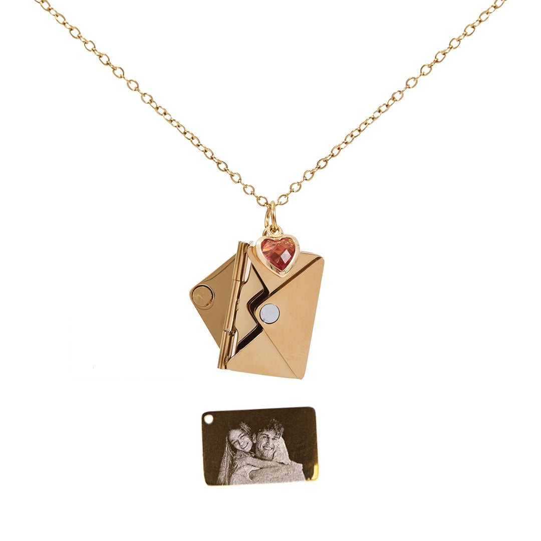 Personalized Image Envelope Necklace