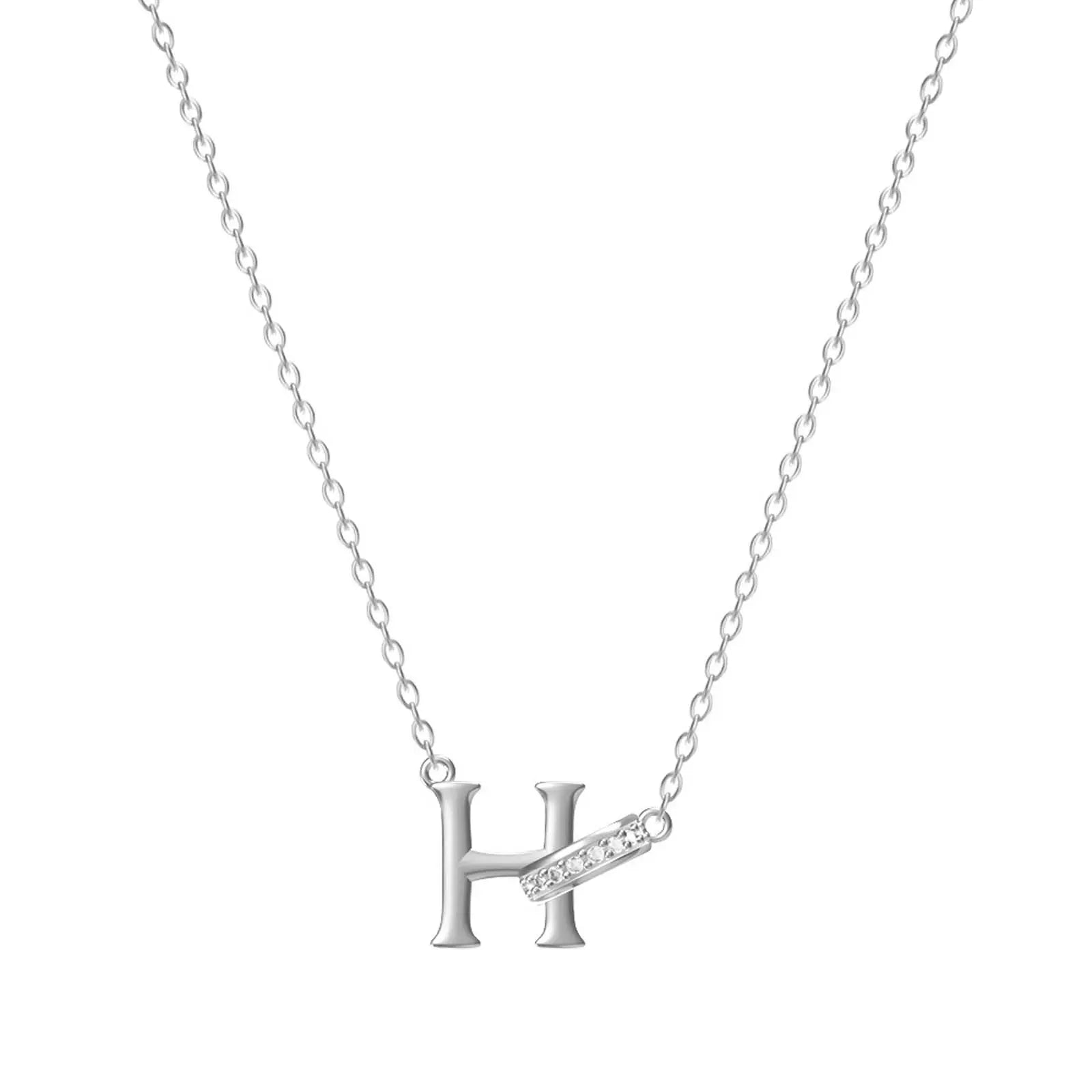 Dainty Forever Connected Initial Halo Necklace