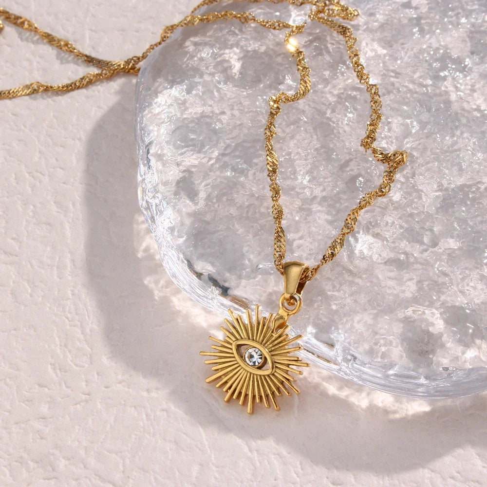 Dainty Diamond Evil Eye Necklace