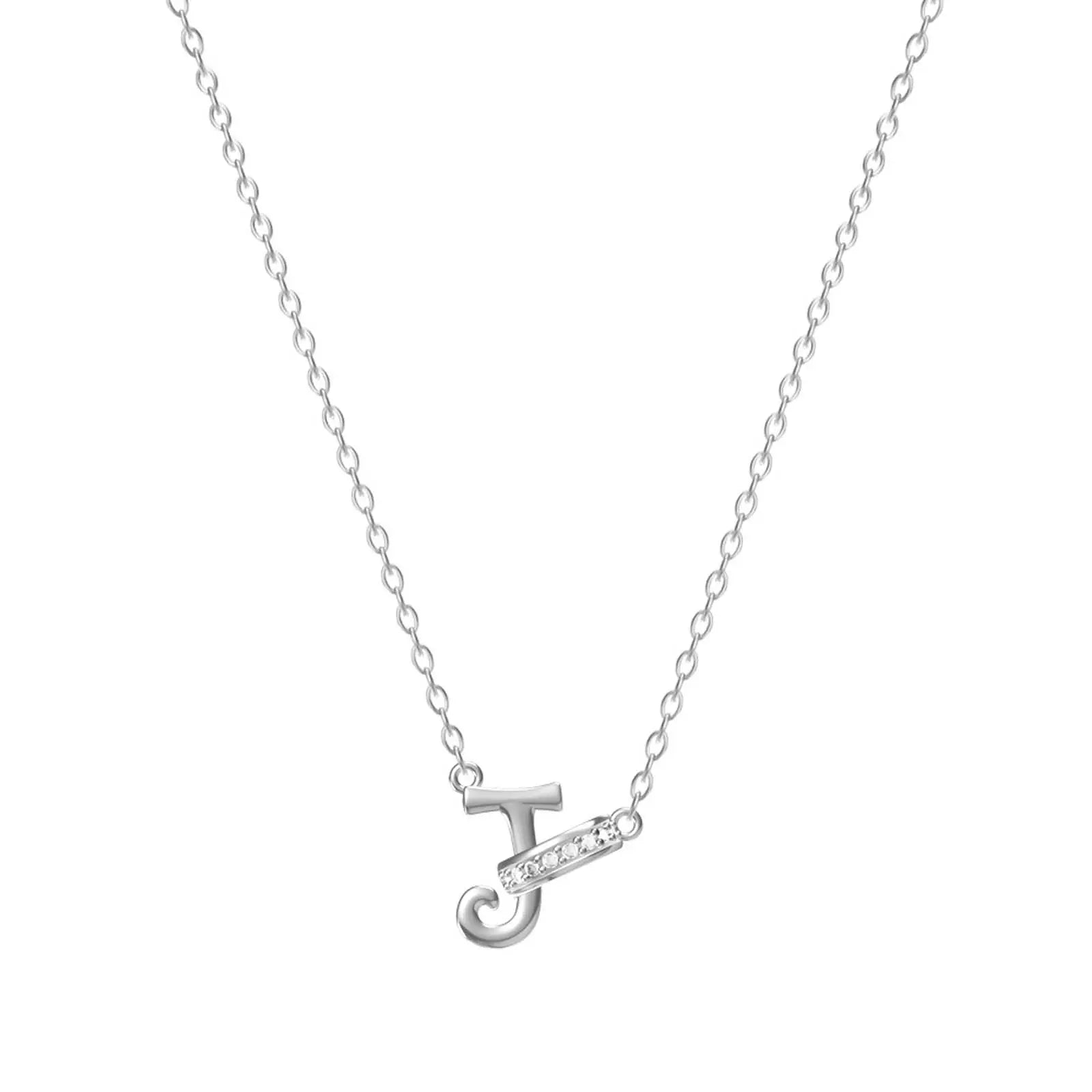 Dainty Forever Connected Initial Halo Necklace