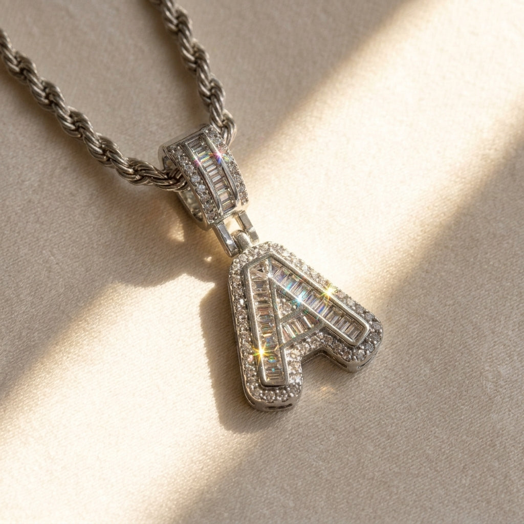 Chunky Initial Rope Chain Necklace