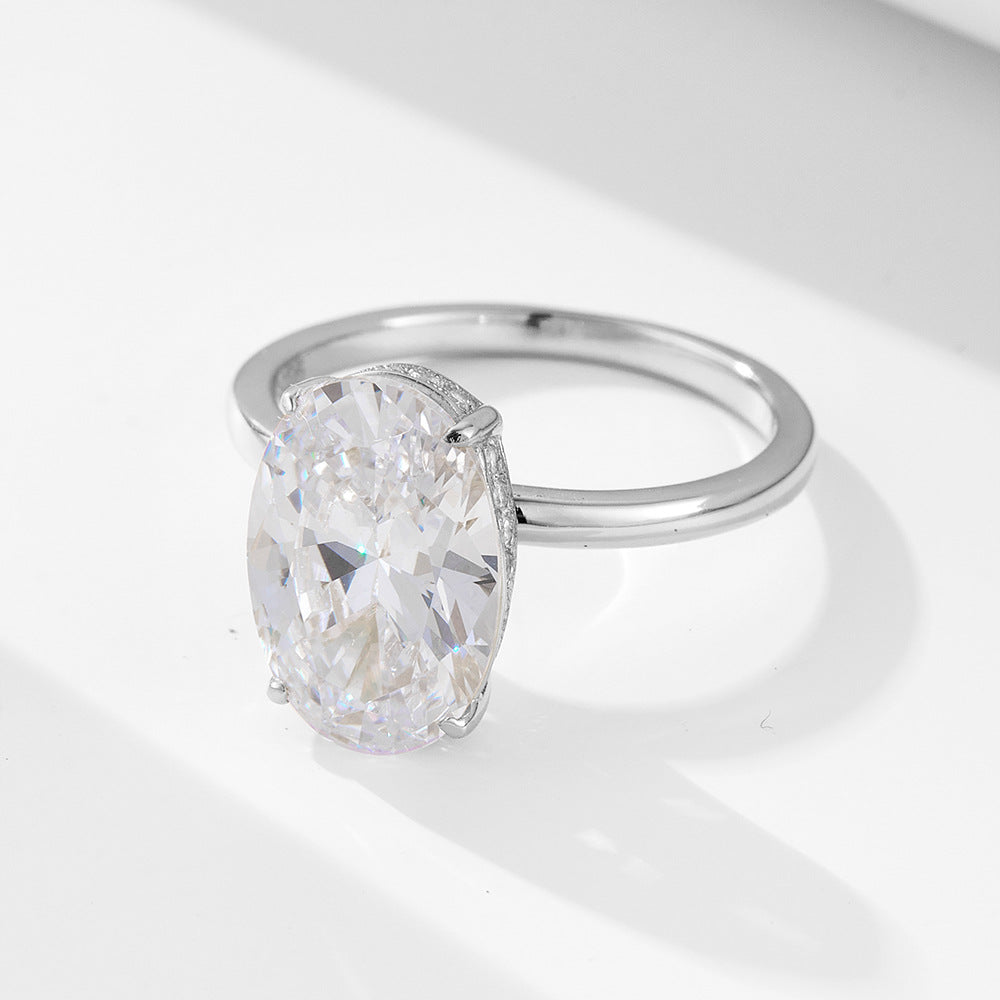 S925 2pc 4.5CT Solitare Oval Ring