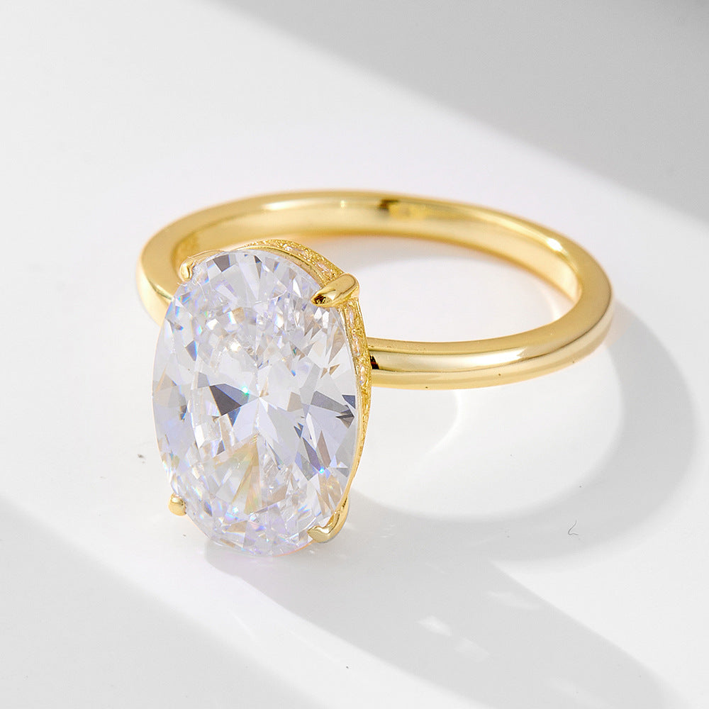 S925 2pc 4.5CT Solitare Oval Ring