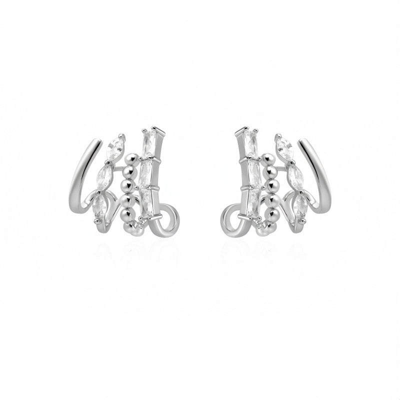 Diamond Accented Claw Stud Earrings