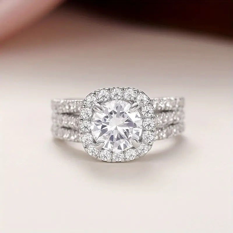 Bold Three Row Pavé Ring