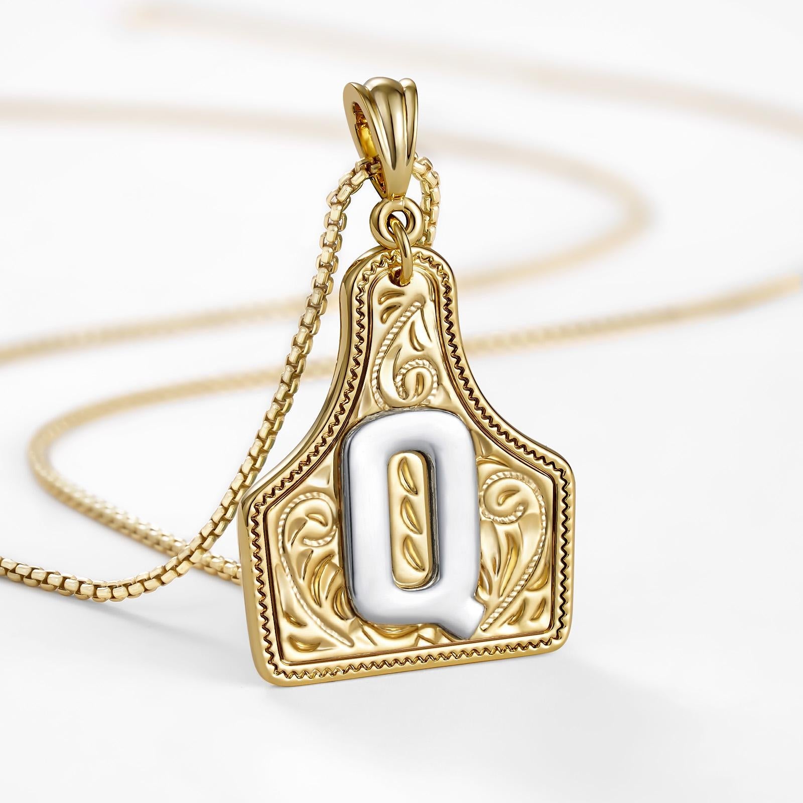 14k Elegant Cowgirl Initial Necklace