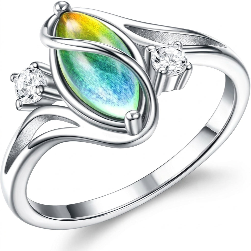 Vintage Inspired Diamond Accented Mood Ring