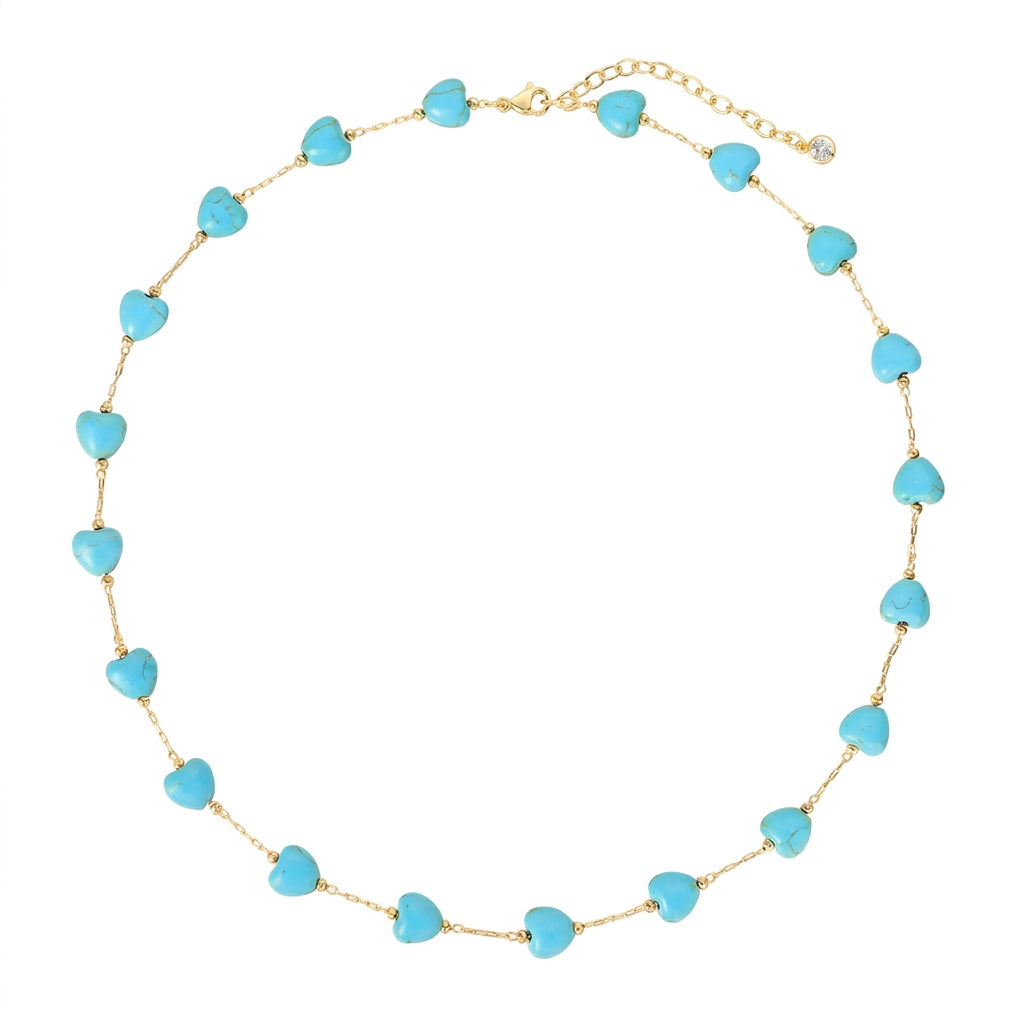 14k Dainty Turquoise Beaded Necklace