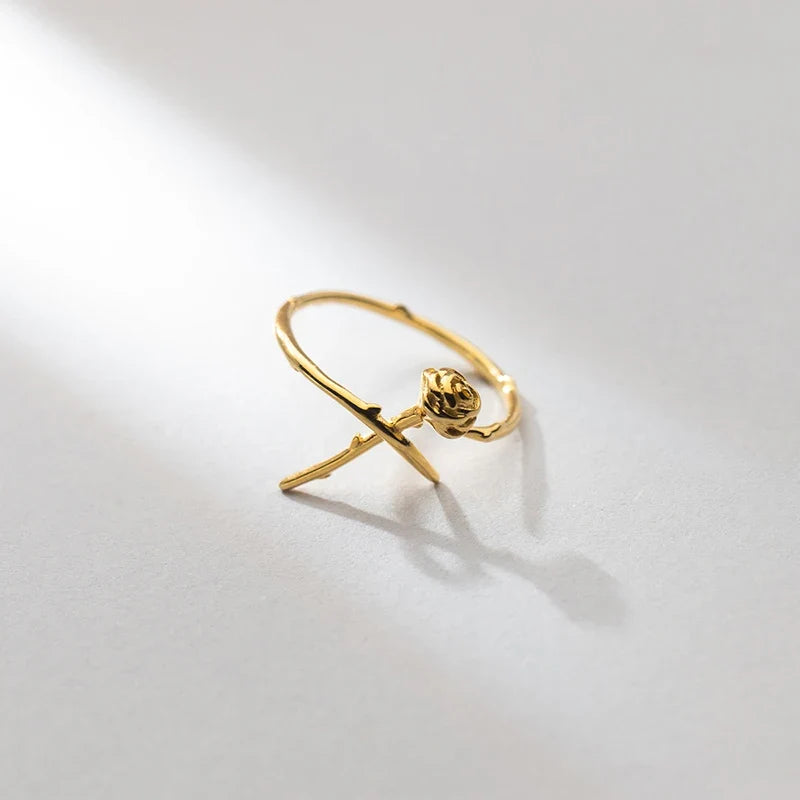 Dainty Rose Thorn Ring