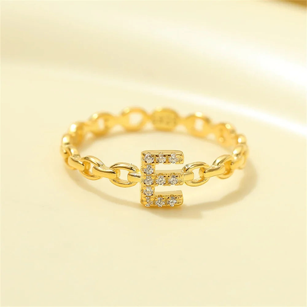 Dainty Diamond Letter Initial Ring