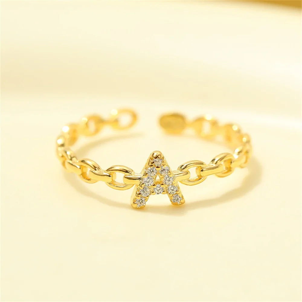 Dainty Diamond Letter Initial Ring