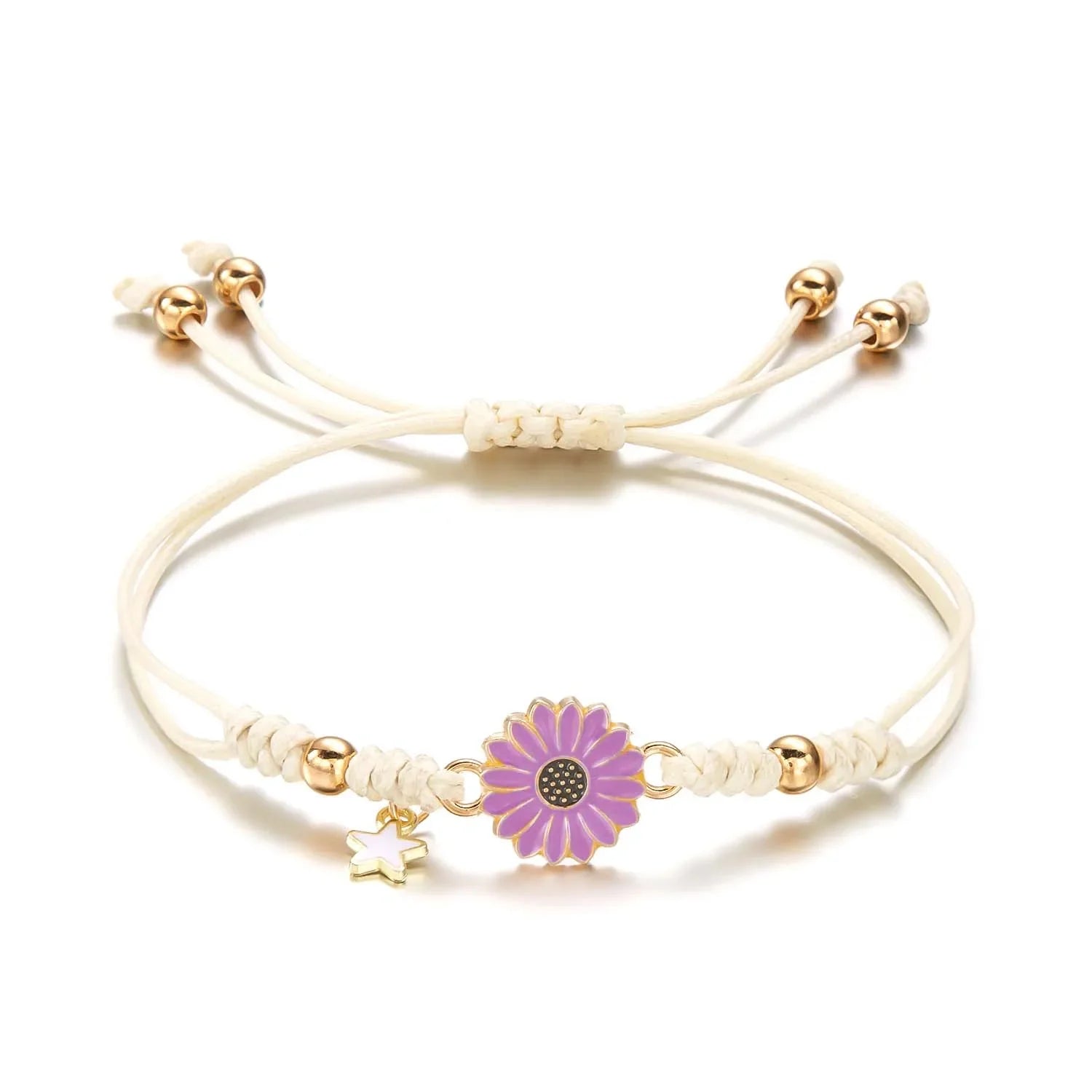 Braided Feminine Flower Star Bracelet
