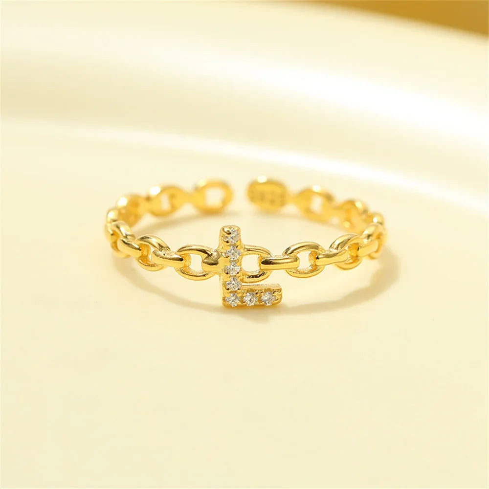 Dainty Diamond Letter Initial Ring