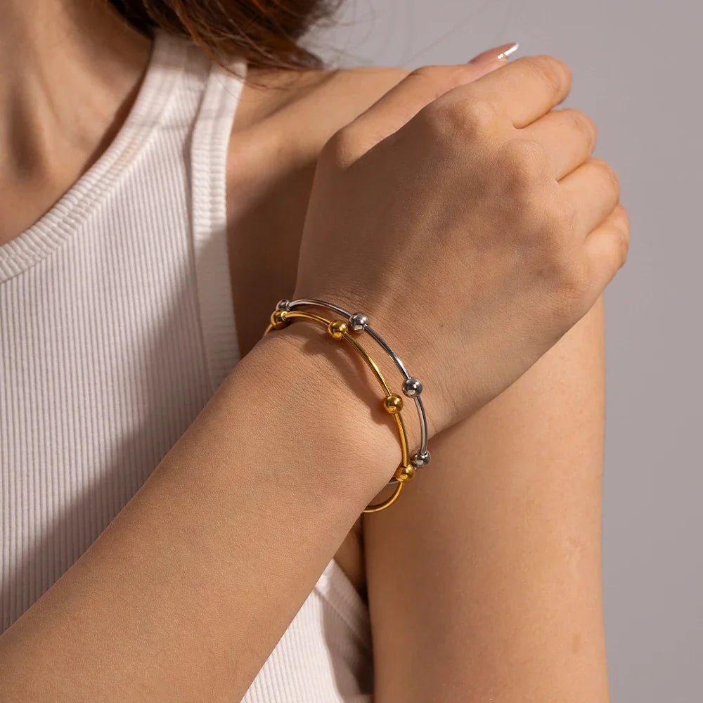 Classy Separated Sphere Bangle Bracelet