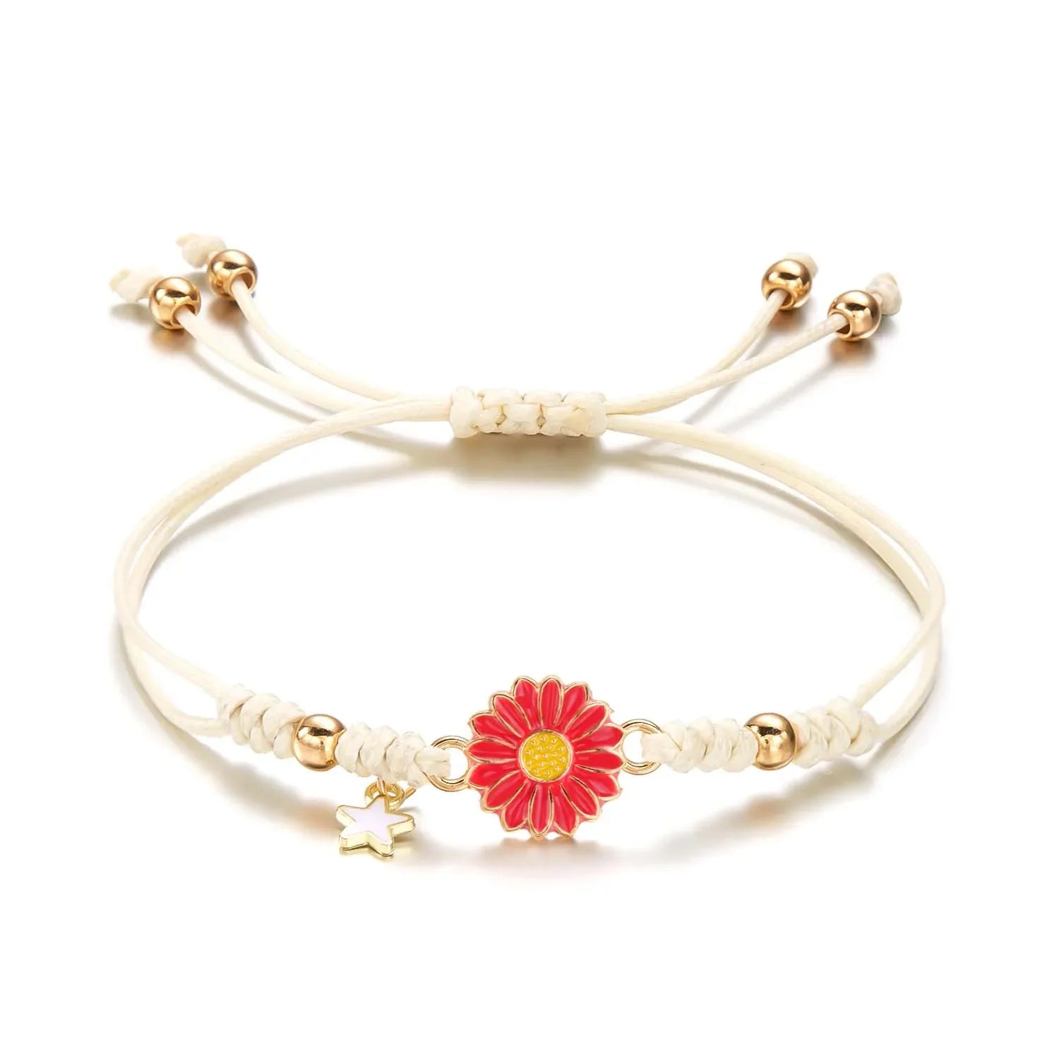 Braided Feminine Flower Star Bracelet