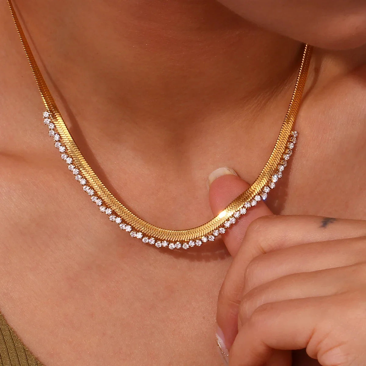Herringbone Diamond Dazzle Necklace