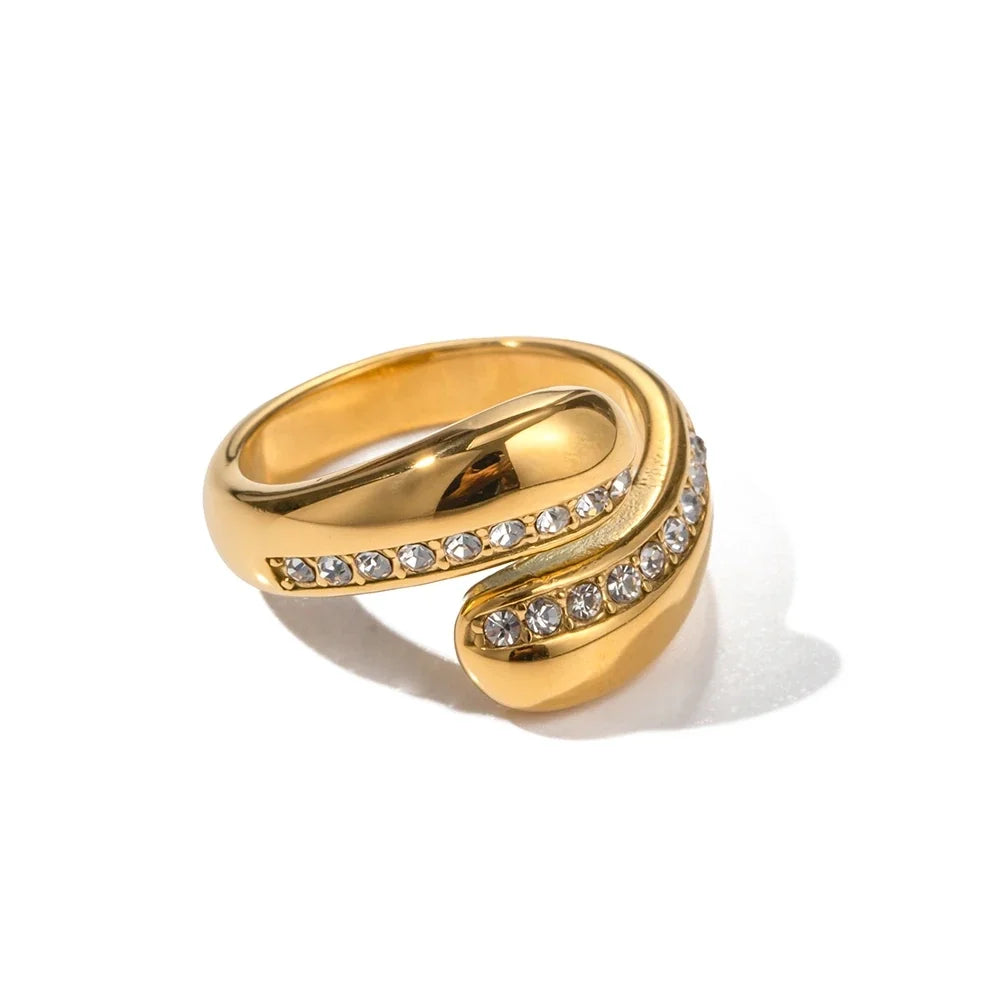 Chunky Diamond Accented Wrap Ring