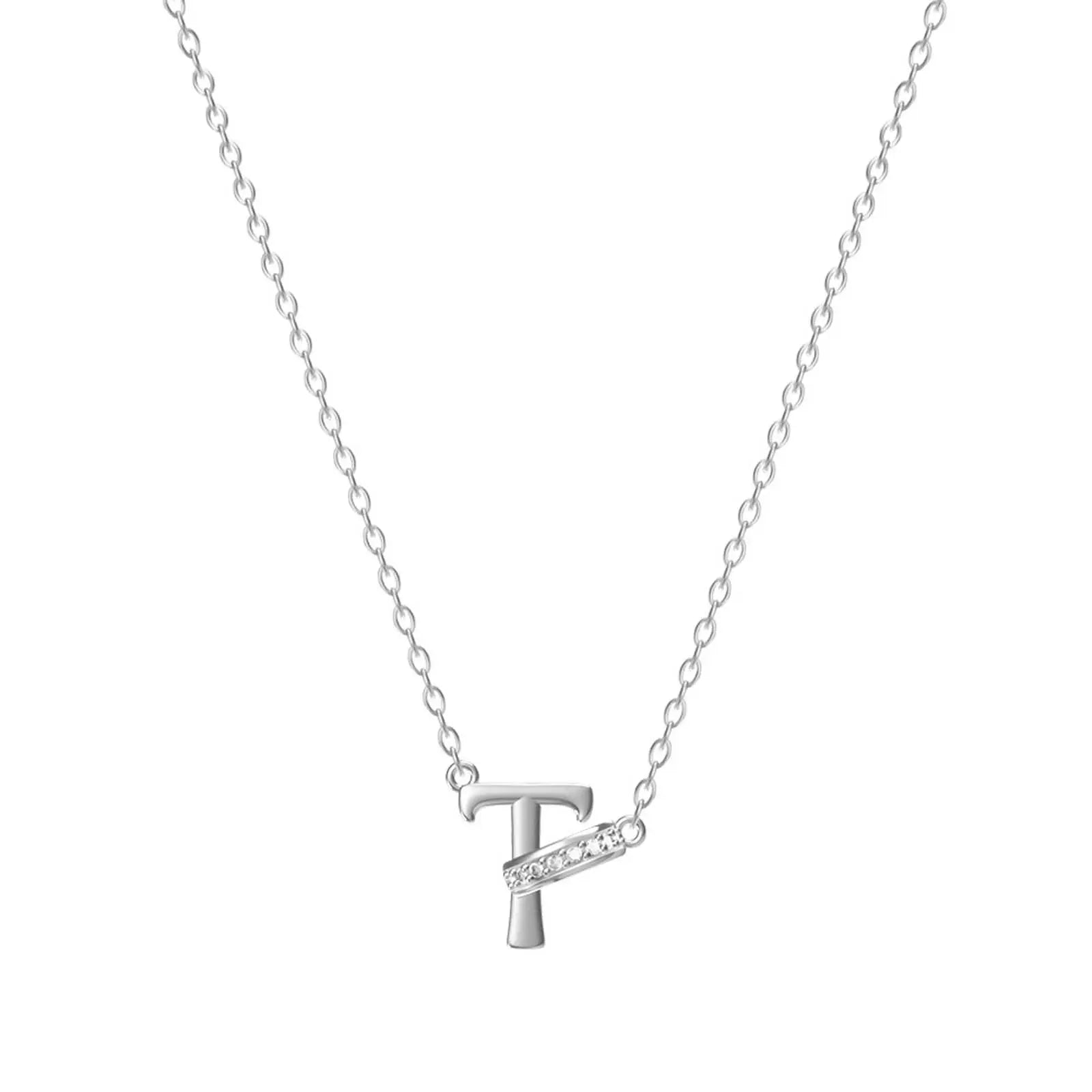Dainty Forever Connected Initial Halo Necklace